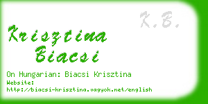 krisztina biacsi business card